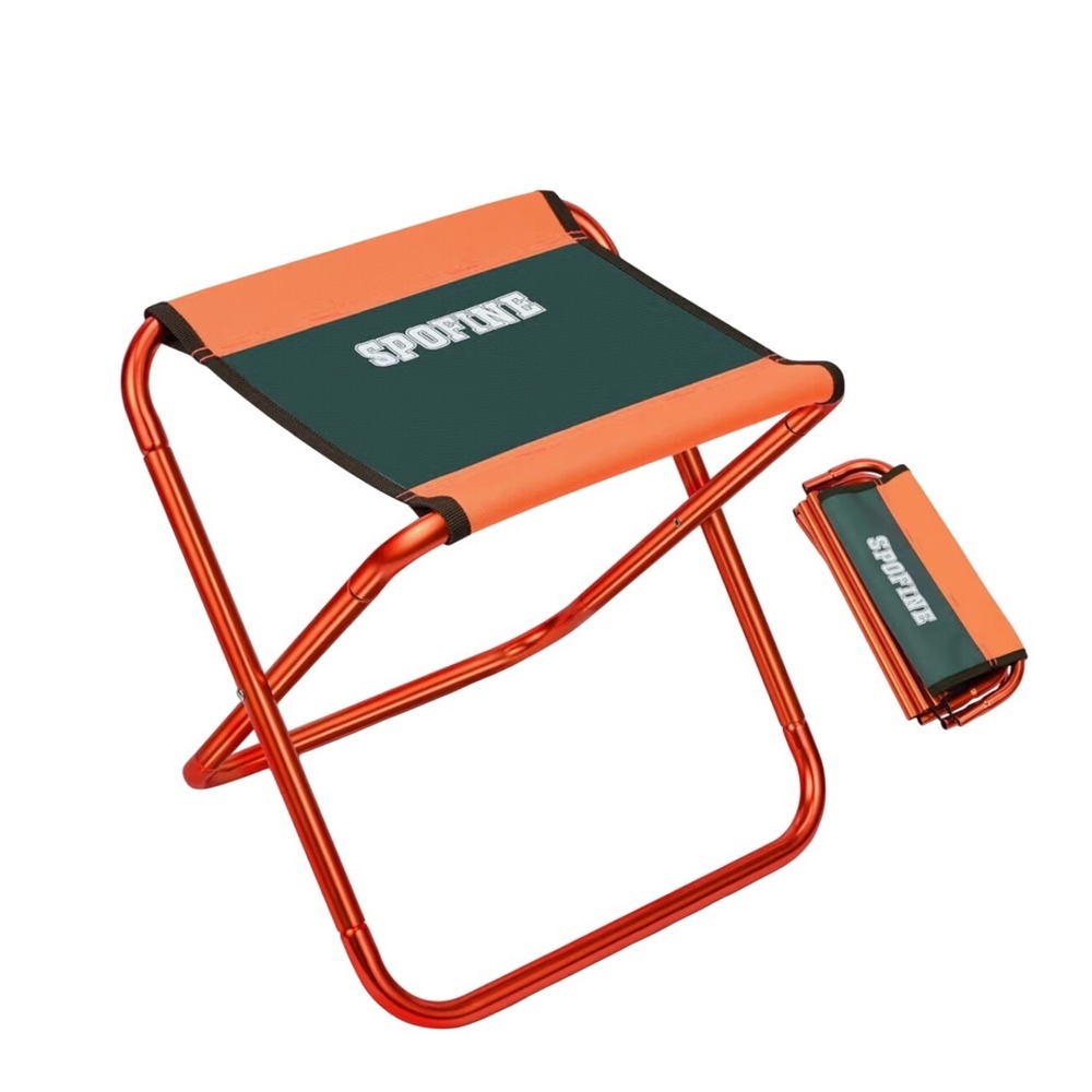 2 SPOFINE Portable Folding Camping Stool Aluminum Alloy Lightweight Orange Green
